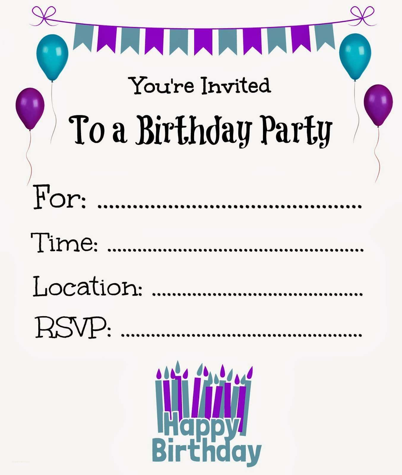 New Free Online Printable Birthday Party Invitations | Holiday - 13Th Birthday Party Invitations Printable Free