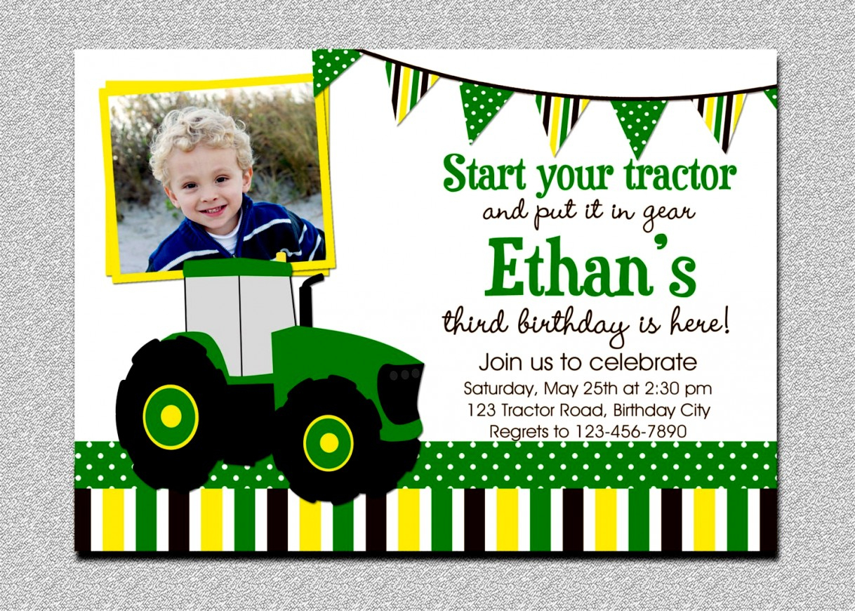 New John Deere Birthday Invitations Free Printable Tractor - Free Printable John Deere Birthday Invitations