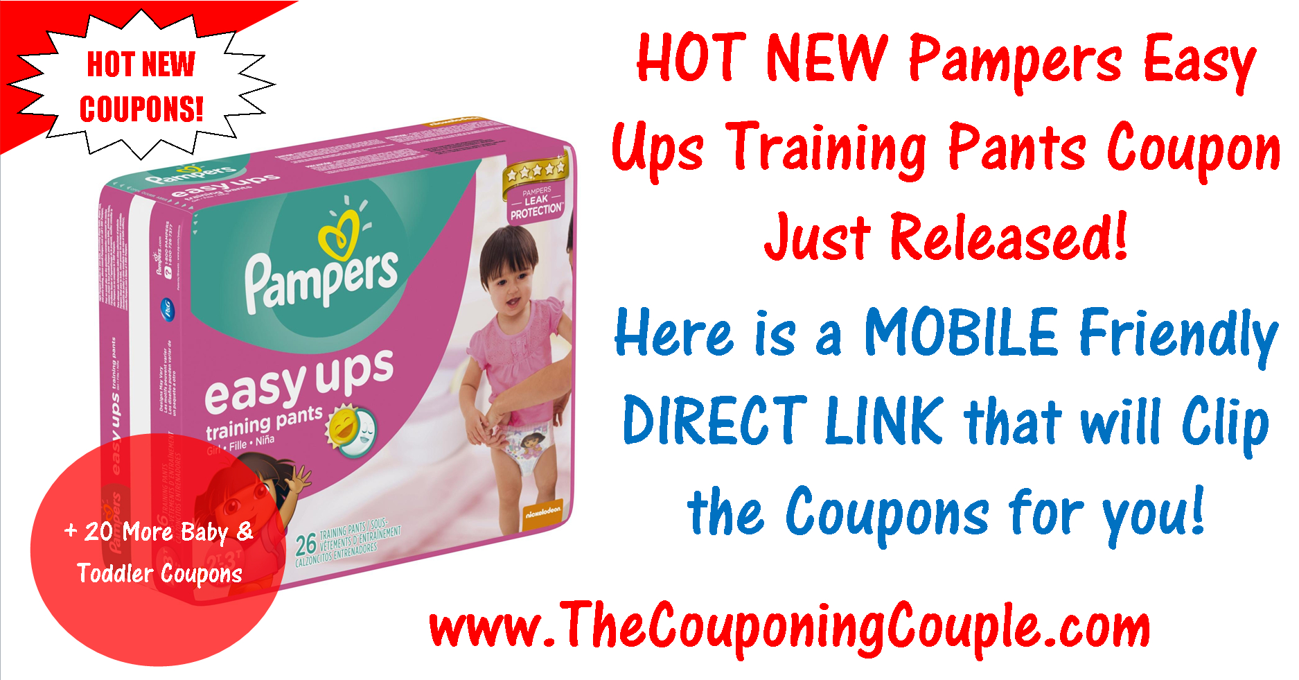 New Pampers Easy Ups Training Pants Coupon ~ Print Now! - Free Printable Coupons For Pampers Pull Ups