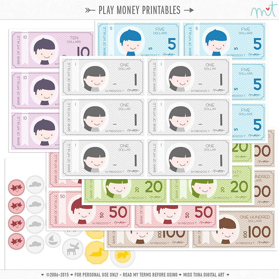 New Vector Saving Up + Free Printable Play Money! | Misstiina - Free Printable Money