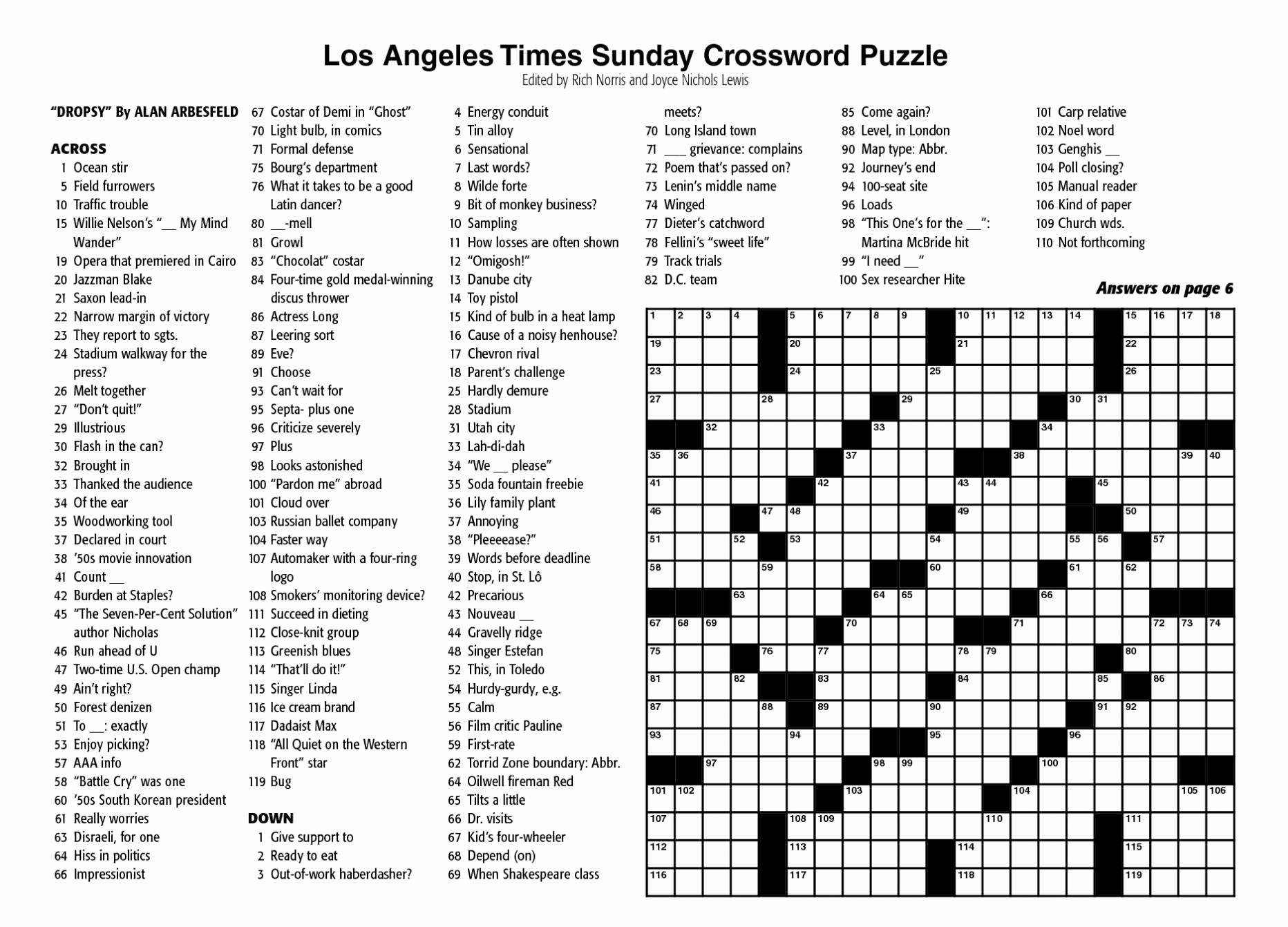 Bill s Big Moment Wsj Crossword