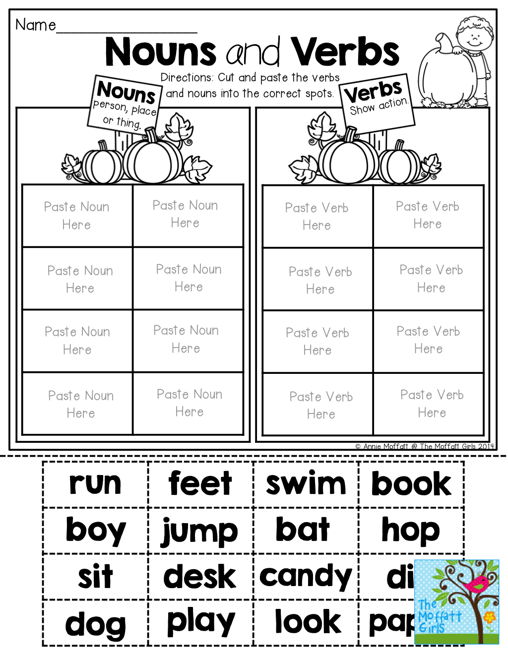 Nouns And Verbs (Sorting) Tons Of Fun Printables! | Write~Nouns - Free Printable Verb Worksheets