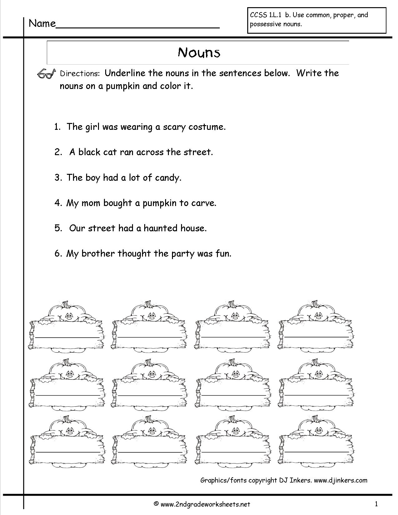 Nouns Worksheets And Printouts - Free Printable Verb Worksheets