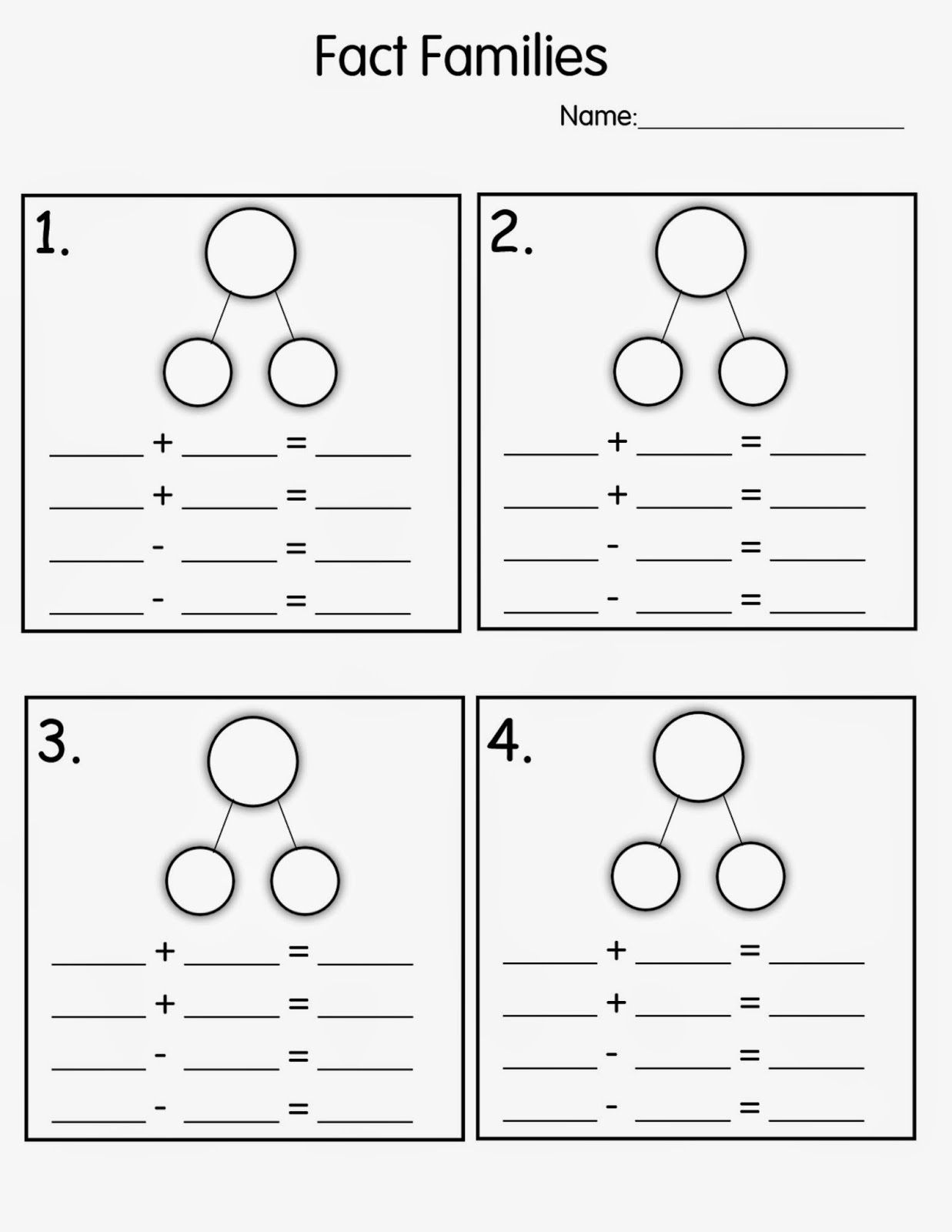 Number Family Worksheets For Kids | Math Worksheets For Kids - Free Printable Number Bond Template