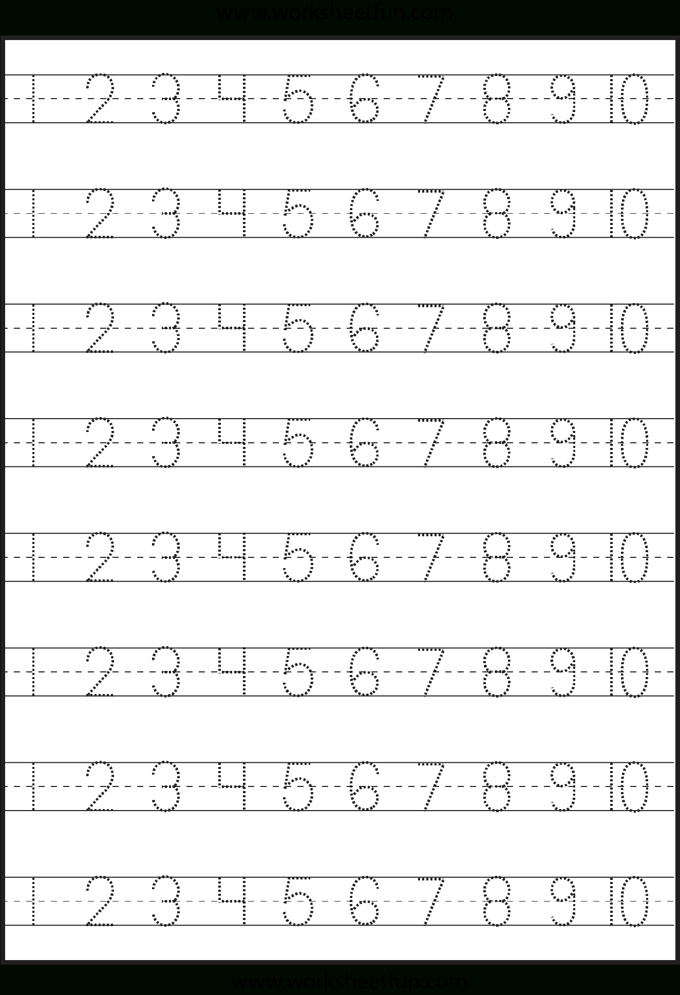 Number Tracing – 1-10 – Worksheet / Free Printable Worksheets - Free Printable Counting Worksheets 1 10