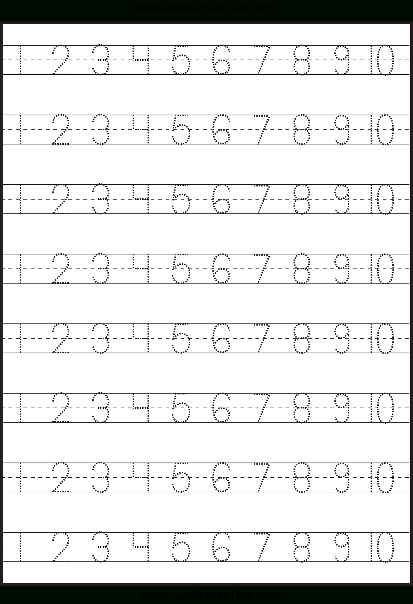 Number Tracing – 1-10 – Worksheet / Free Printable Worksheets - Free Printable Counting Worksheets 1 20