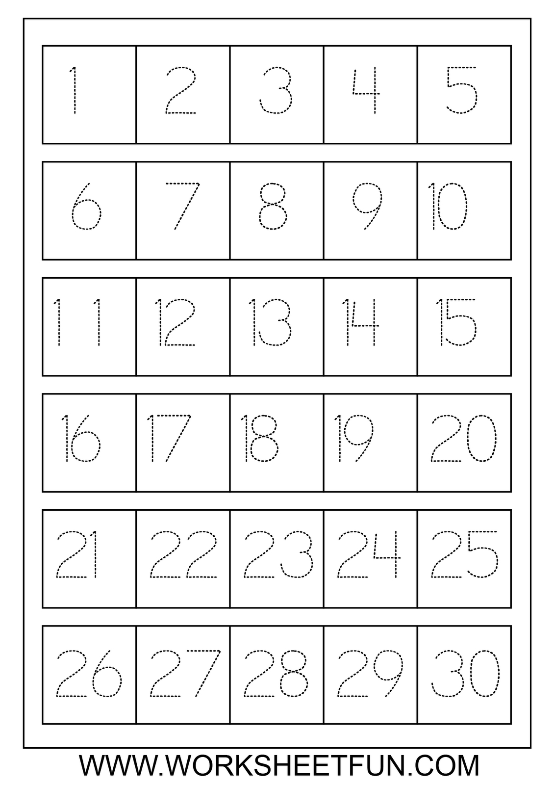 Number Tracing 1-30 - Review Work | Teaching: Math | Pinterest - Free Printable Tracing Numbers 1 20 Worksheets
