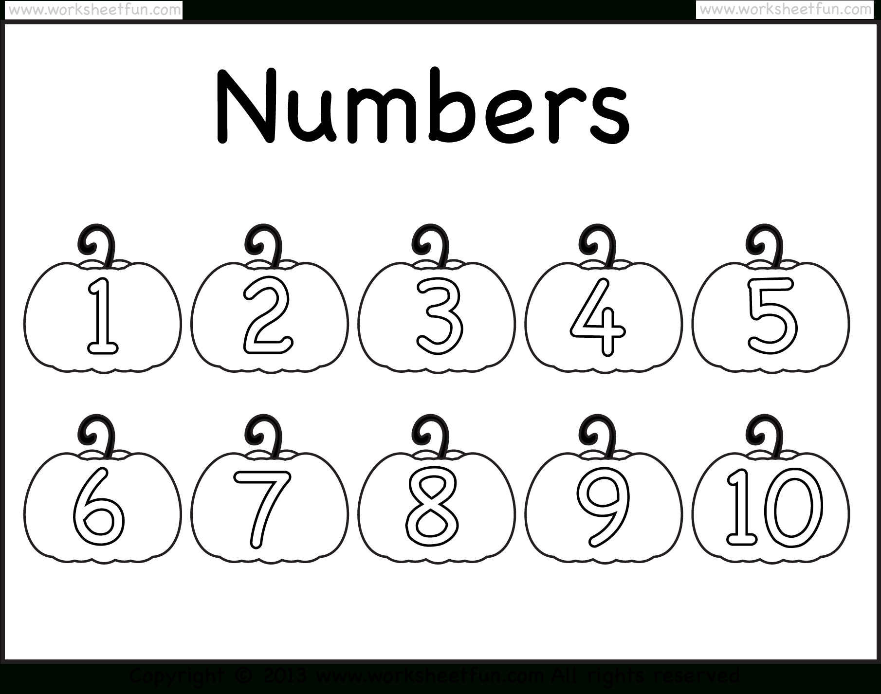 Free Printable Numbers 1 10