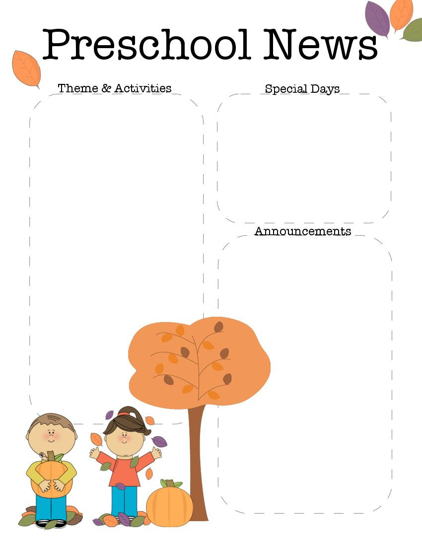 October Preschool Newsletter Template | Teaching Ideas | Pinterest - Free Printable Preschool Newsletter Templates