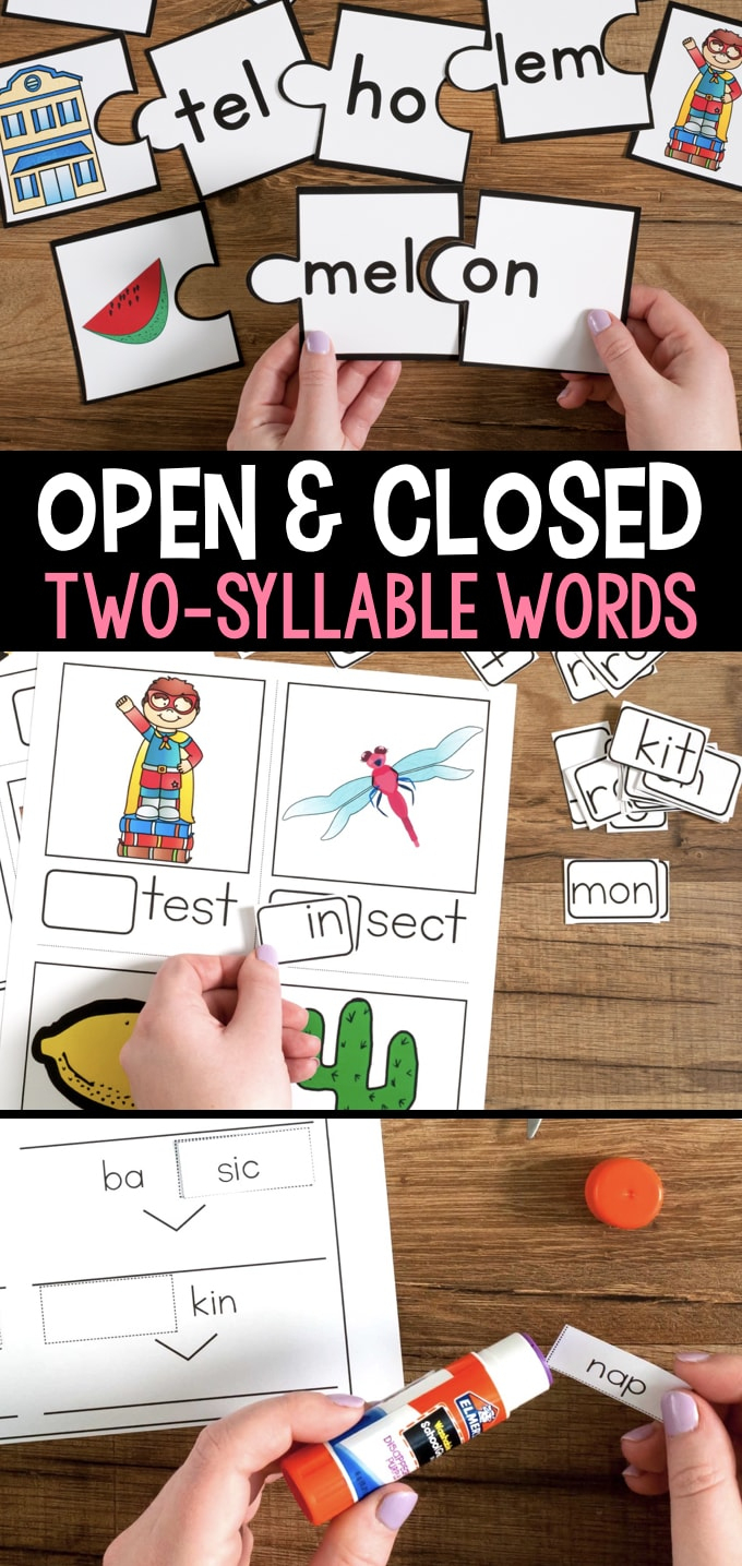 Open And Closed Syllables Games And Activities - Free Printable Open And Closed Syllable Worksheets