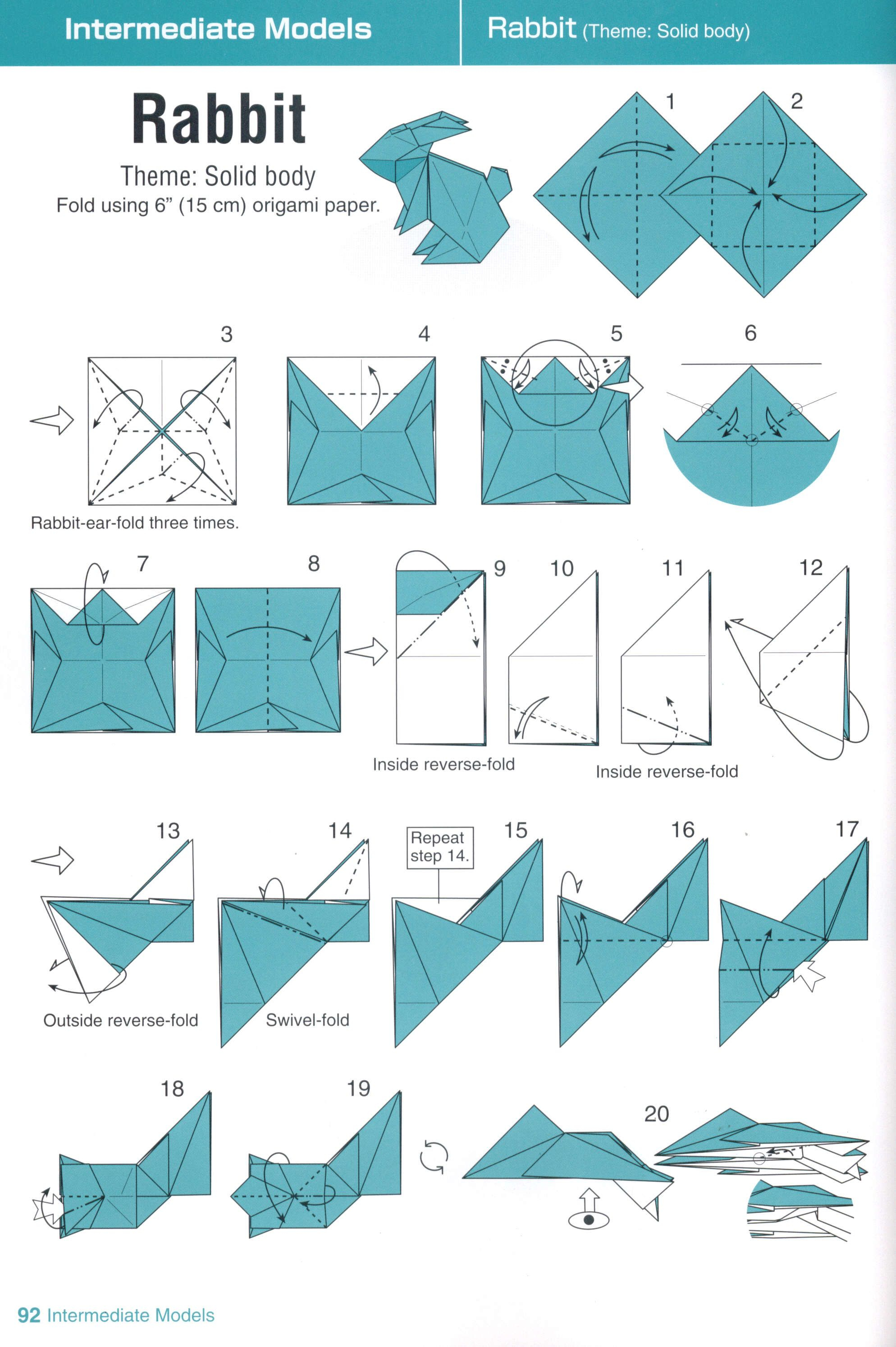 Origami Rabbit Instructions First Page. | 종이접기 방법 Origami - Free Easy Origami Instructions Printable