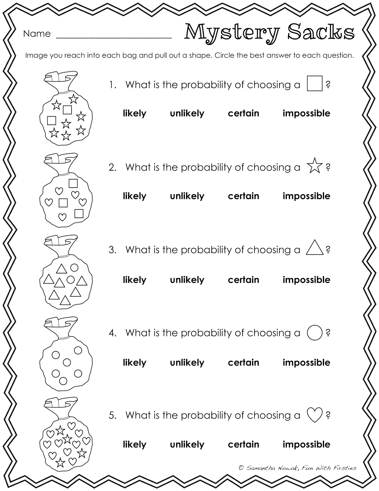 Our Probability Unit: Worksheets, Activities, Lessons, And - Free Printable Probability Worksheets 4Th Grade