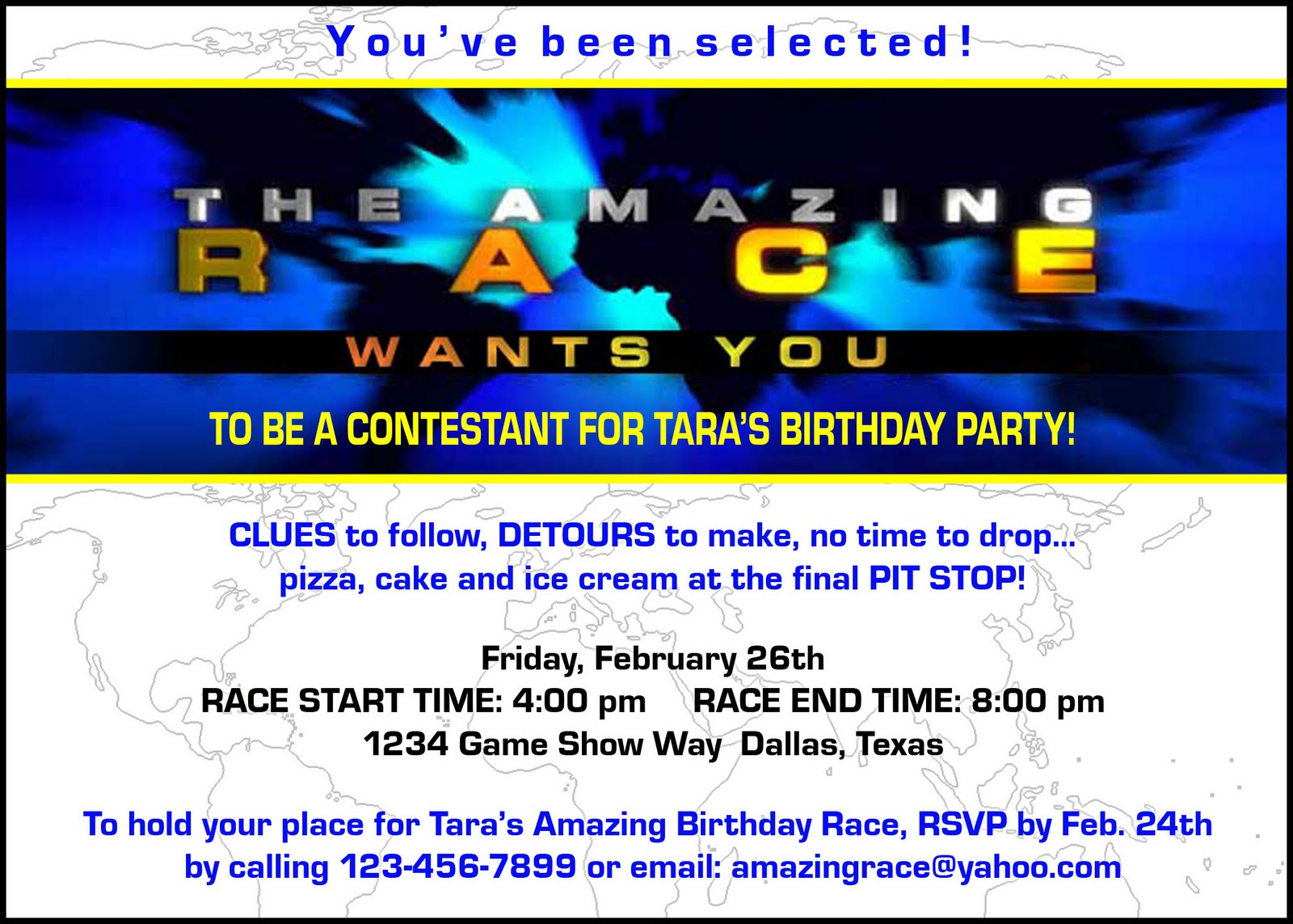 Paper Perfection: Free &amp;quot;amazing Race&amp;quot; Birthday Party Invitation - Free Printable Amazing Race Invitations