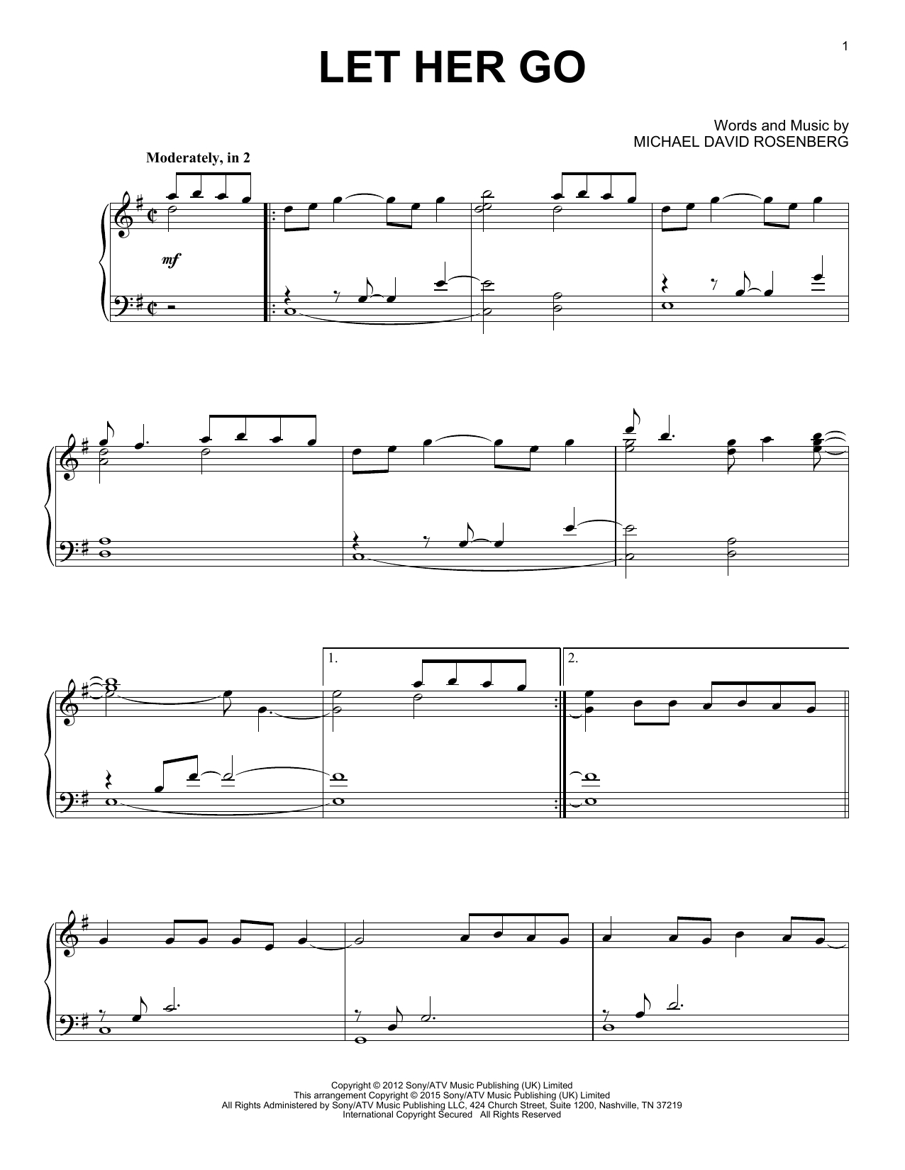 Passenger &amp;quot;let Her Go&amp;quot; Sheet Music Notes, Chords | Printable Pop - Let Her Go Piano Sheet Music Free Printable