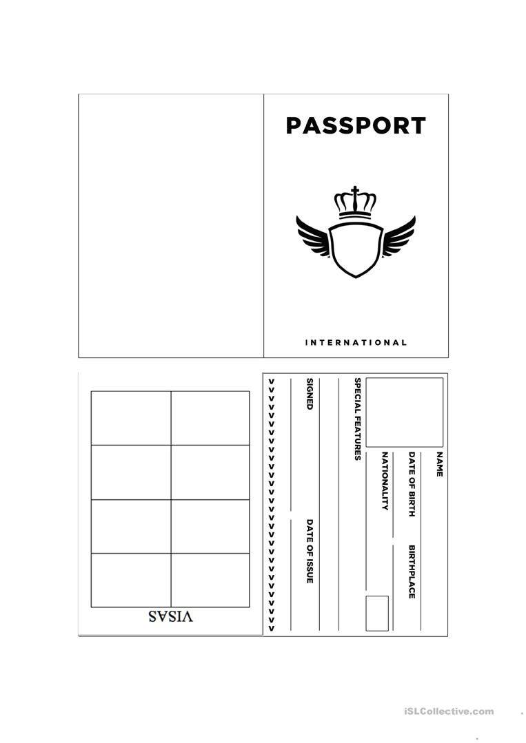 Passport Template Worksheet - Free Esl Printable Worksheets Made - Free Printable Passport Template