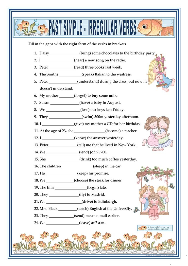 Past Simple - Irregular Verbs Worksheet - Free Esl Printable - Free Printable Verb Worksheets