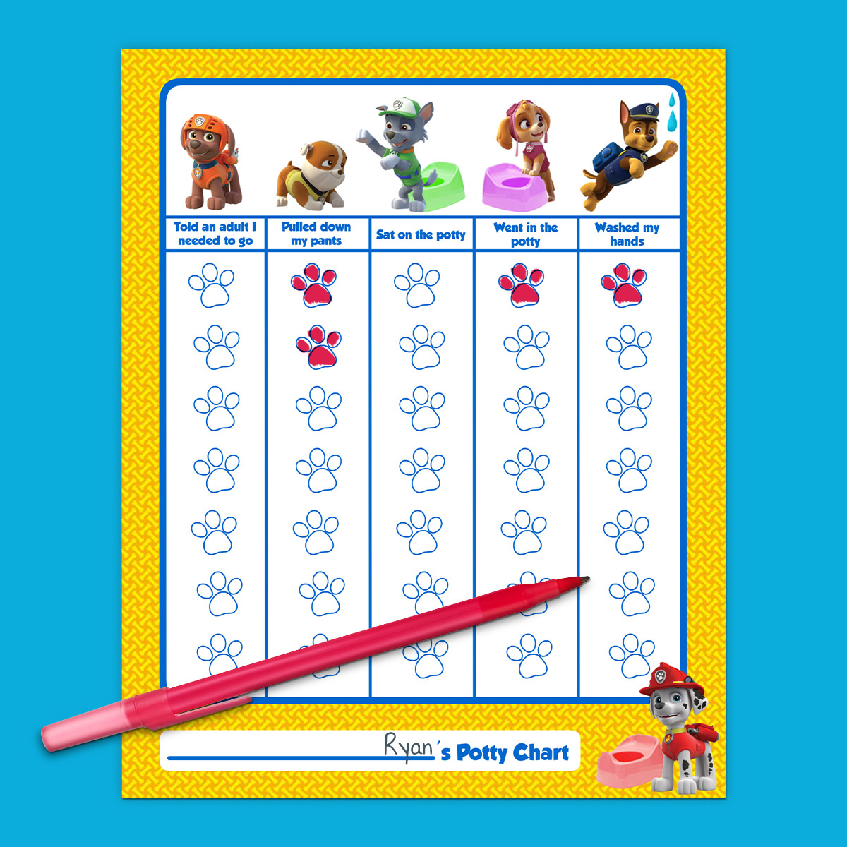Paw Patrol Potty Training Chart | Nickelodeon Parents - Free Printable Potty Charts