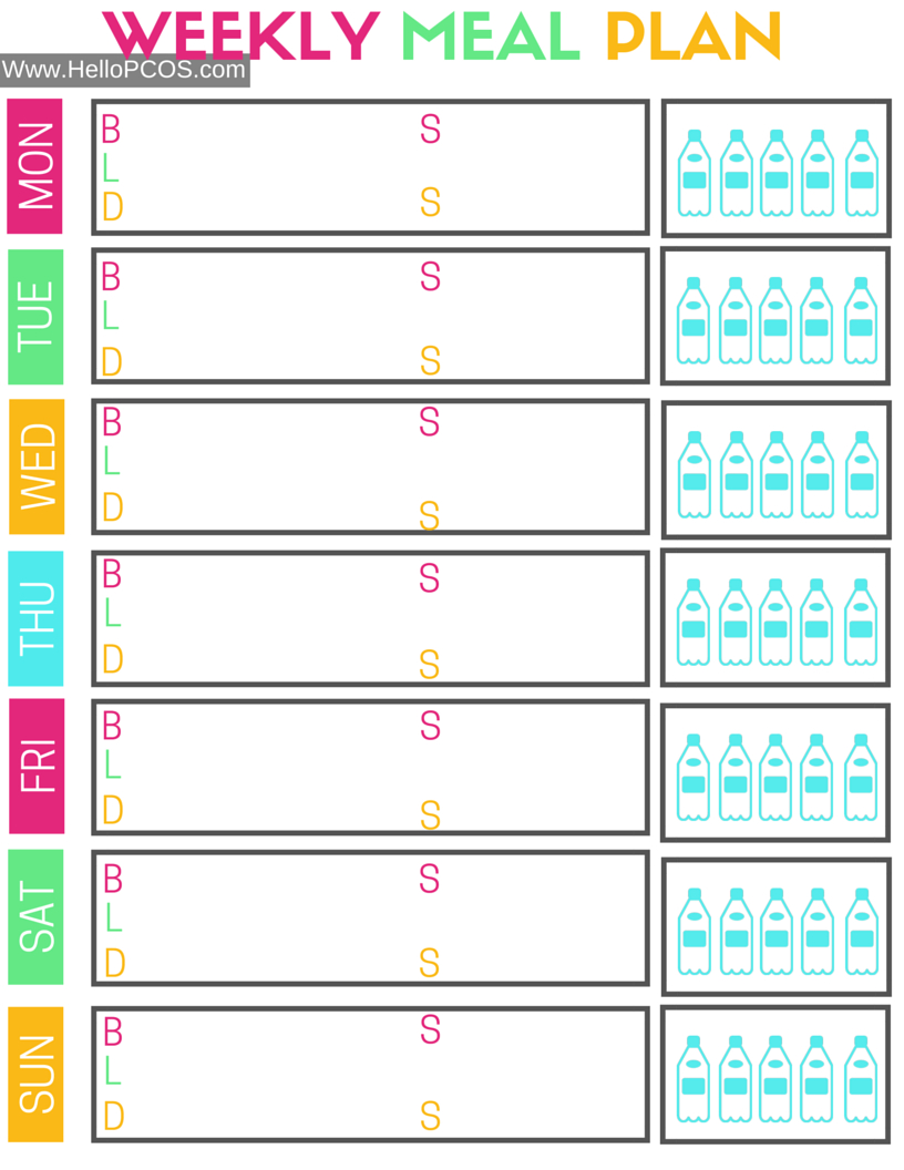 Pcos Diet And Nutrition | Foods, Tips, And Printables - Free Printable Meal Plans For Weight Loss