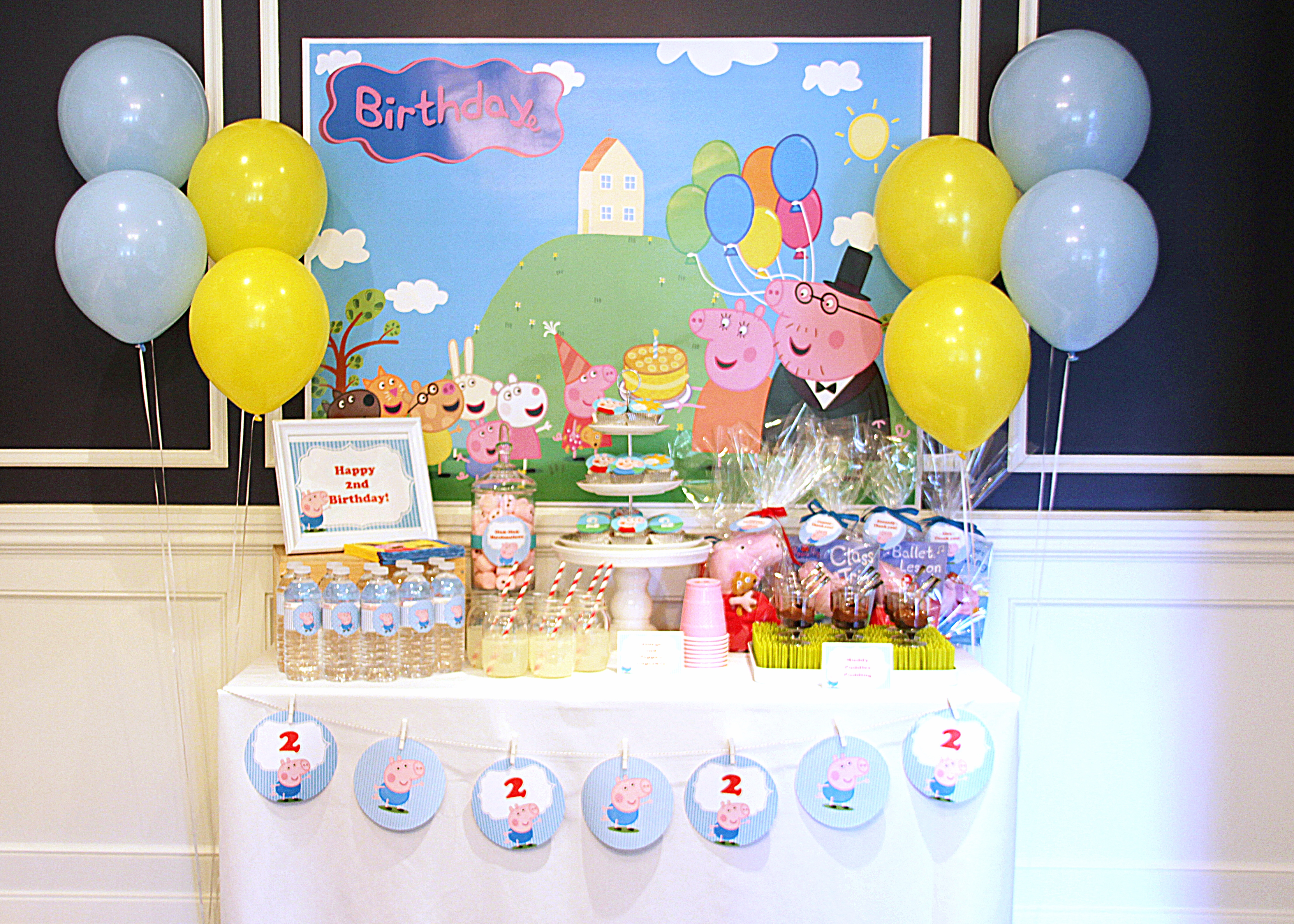 Peppa And George Pig Birthday Party – Part 1 / - Peppa Pig Birthday Banner Printable Free