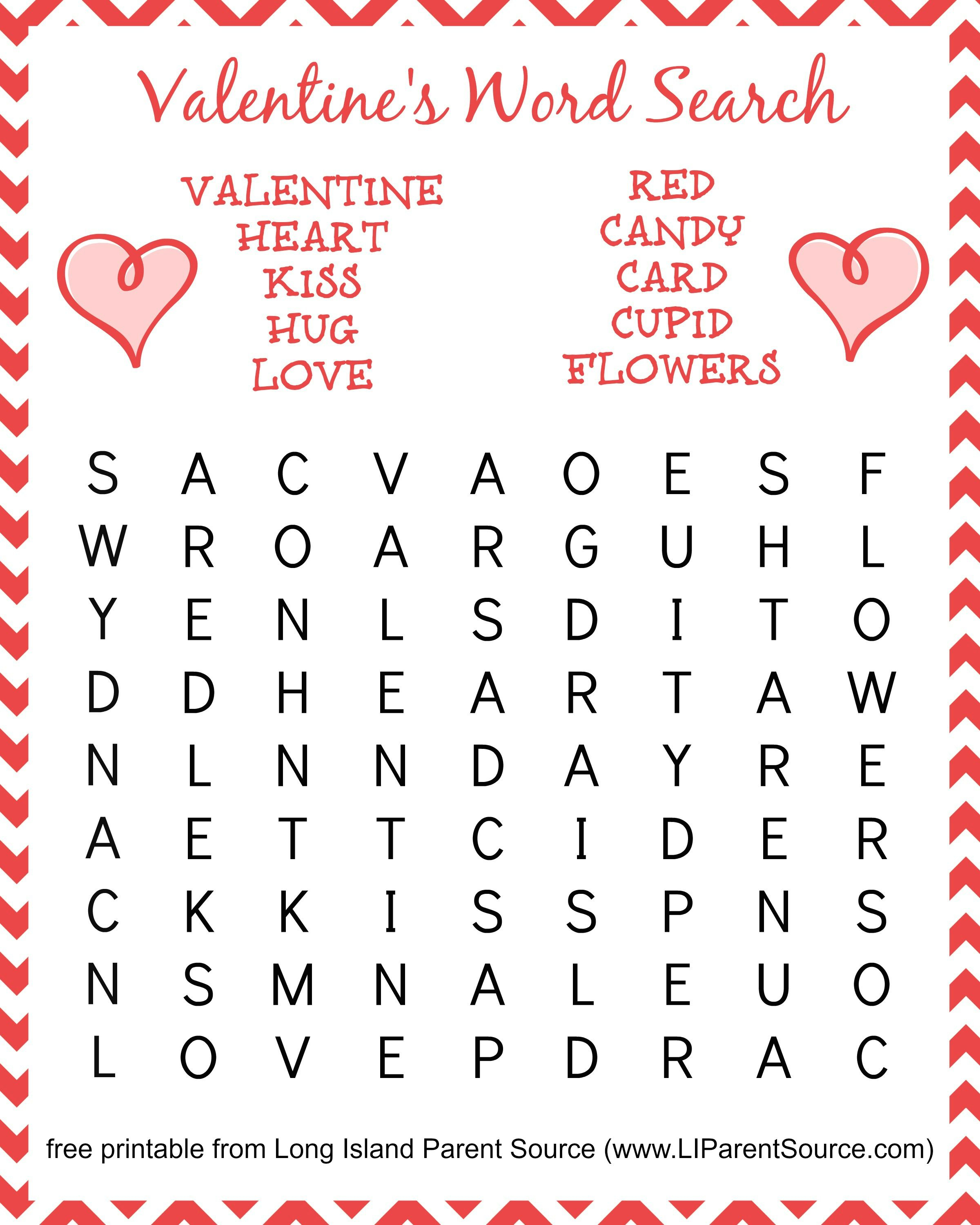 Perfect For Kids - They Will Love Looking For Their Favorite Words - Free Printable Valentine Games For Adults