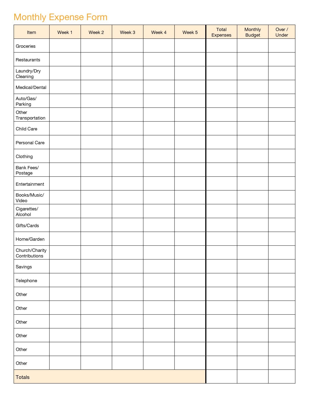 Personal Monthly Expense And Budget Form And Template Sample : Violeet - Free Printable Income And Expense Form