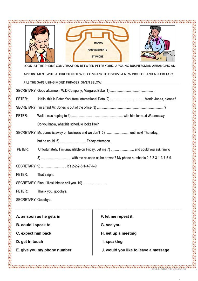 Phone Conversation Worksheet - Free Esl Printable Worksheets Made - Free Printable English Conversation Worksheets