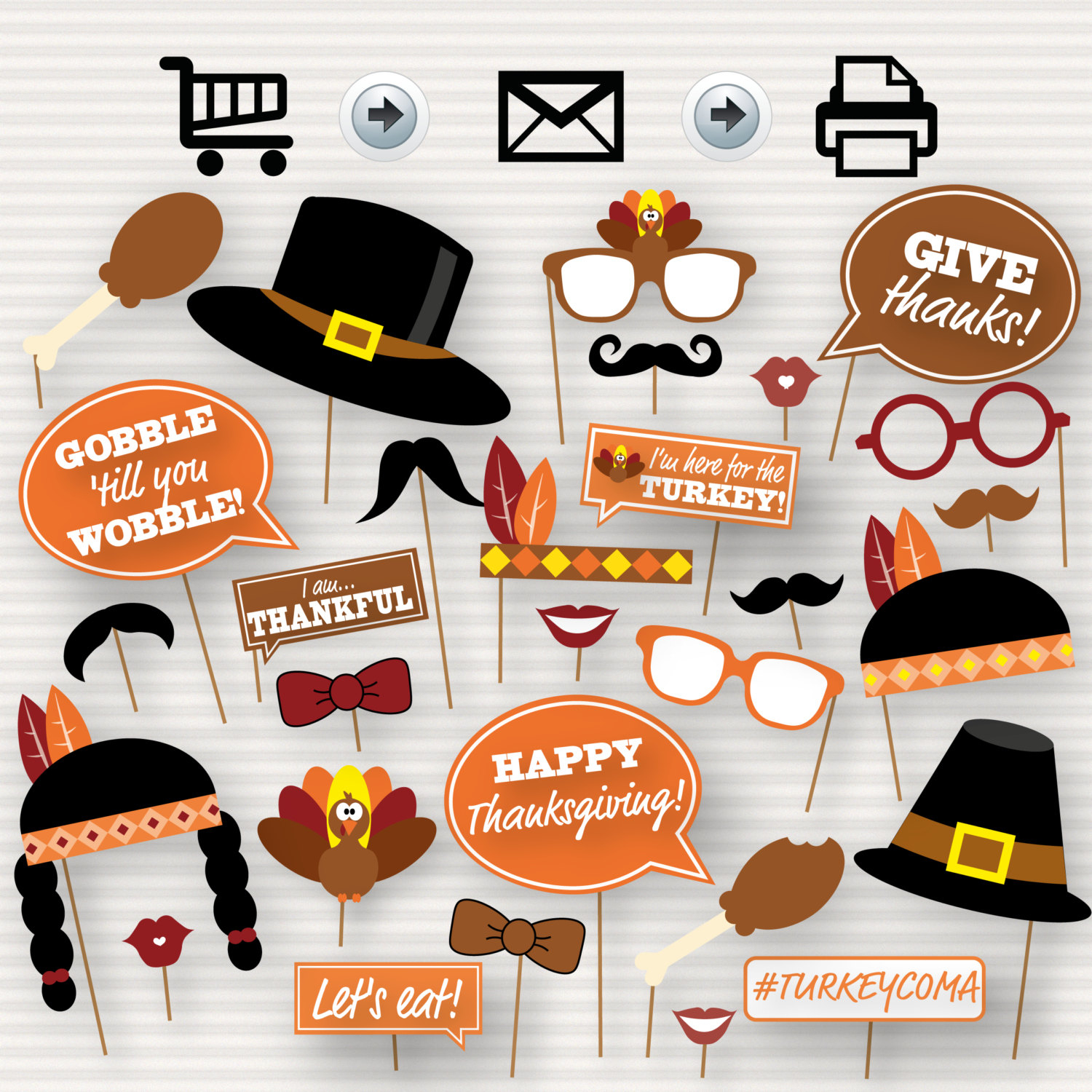 Photo Booth Prop Thanksgiving Template – Festival Collections - Free Printable Thanksgiving Photo Props