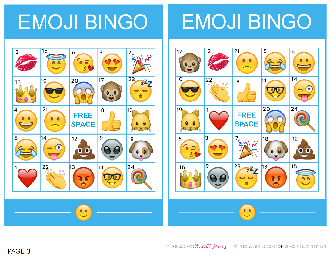 Pincrafty Annabelle On Emoji Printables | Emoji Bingo, Emoji - Free Emoji Bingo Printable