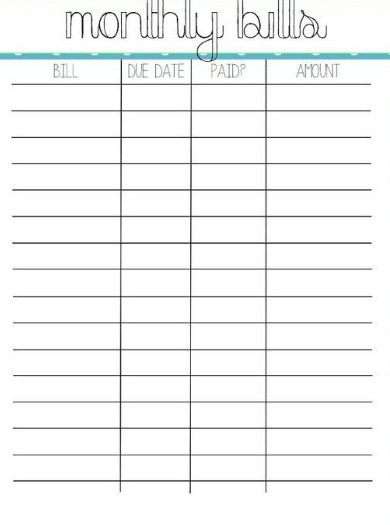 Pincrystal On Bills | Pinterest | Organizing Monthly Bills, Bill - Free Printable Bill Organizer