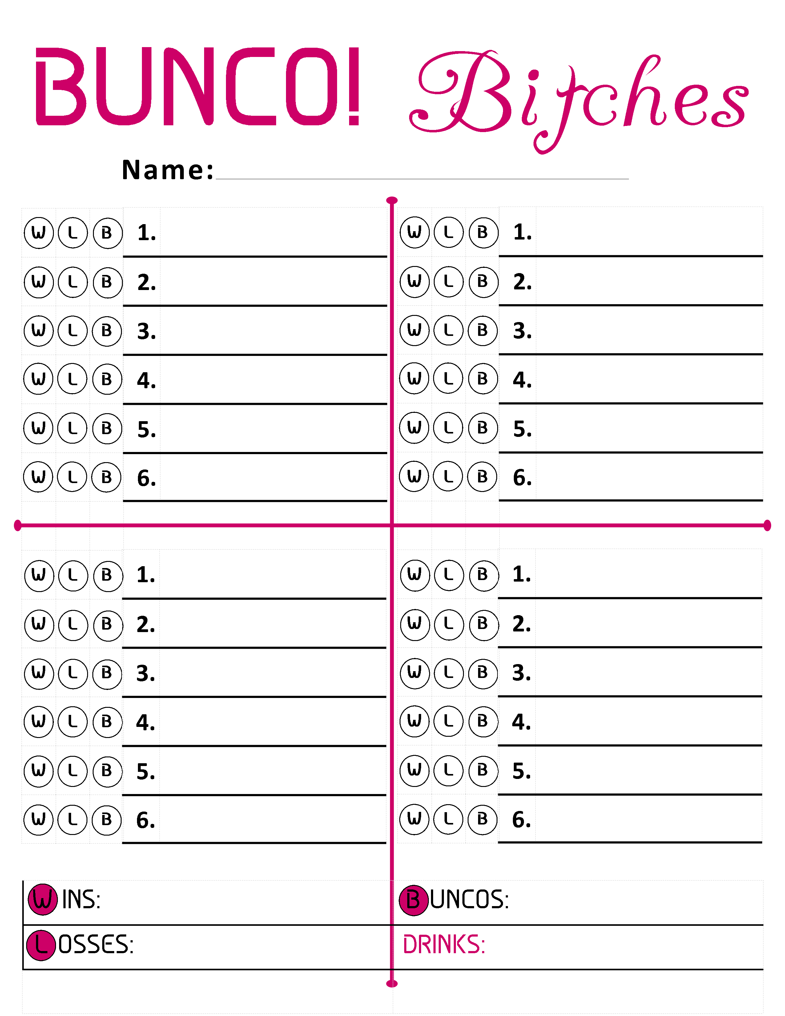 Free Printable Bunco Score Sheets Summer Templates iesanfelipe edu pe
