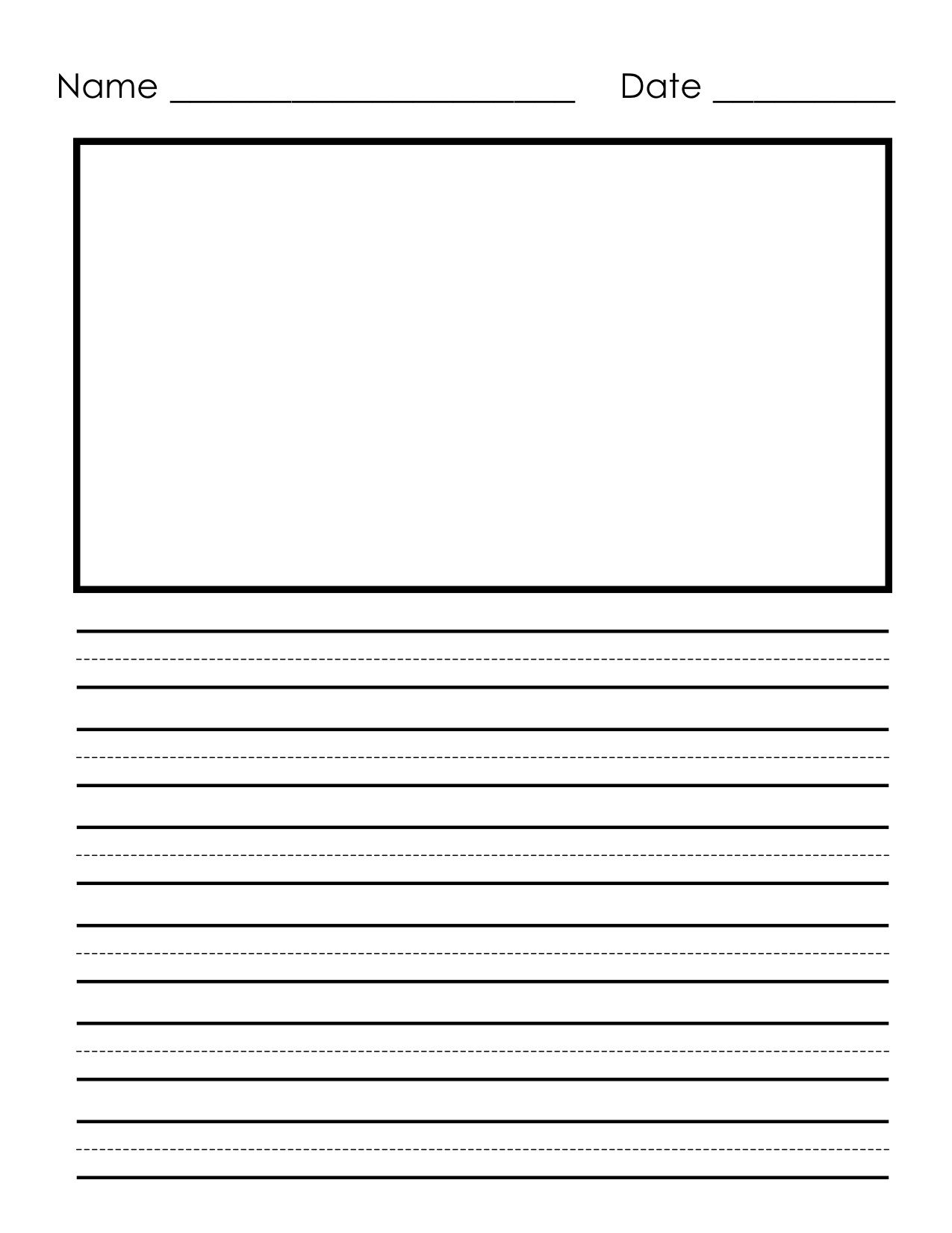 Pinheather Riddle On Home School Resources | Preschool Writing - Free Printable Kindergarten Lined Paper Template