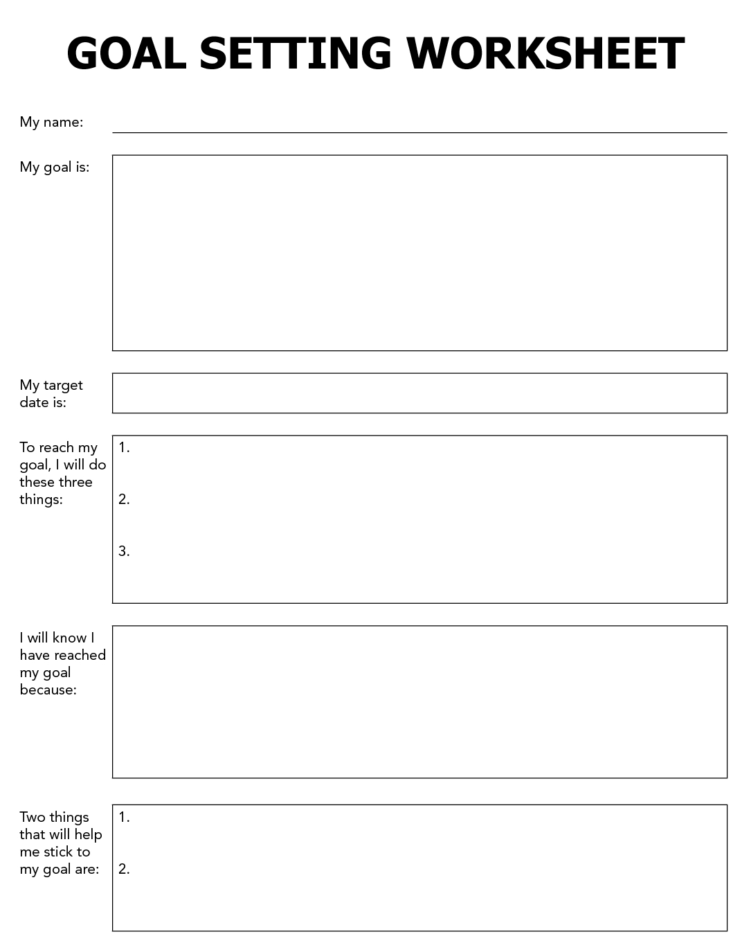 Pinjames Lott, Jr On Organization | Goals Worksheet, Goal - Free Printable Goal Setting Worksheets For Students