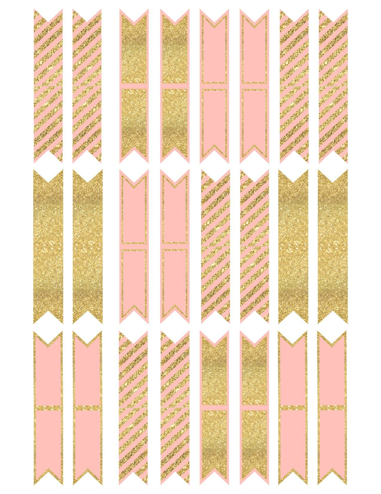 Pink And Gold Cupcake Topper Flags Or Bunting | Diy | Pinterest - Baby Shower Bunting Free Printable