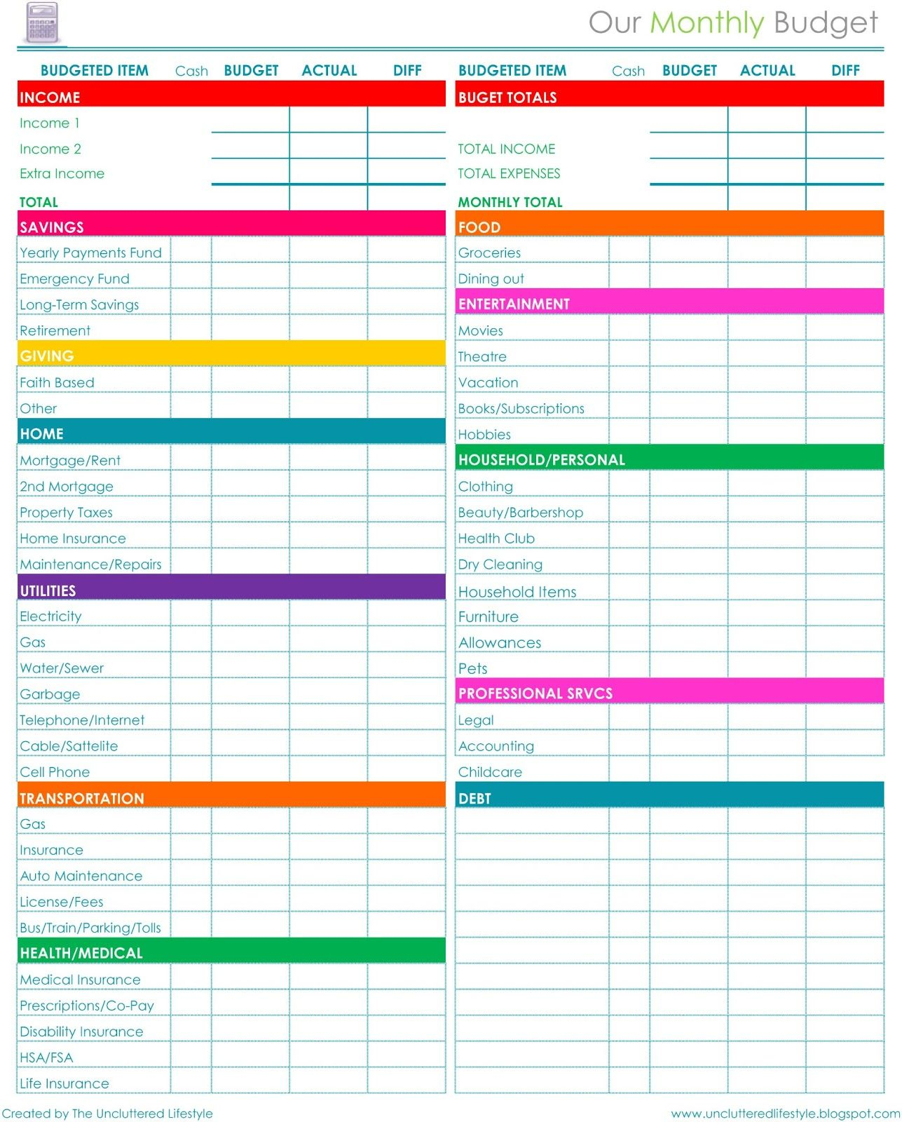 Pinprintables Kathy Loves &amp;lt;3 On Binders~Home Organization - Free Printable Home Organization Worksheets