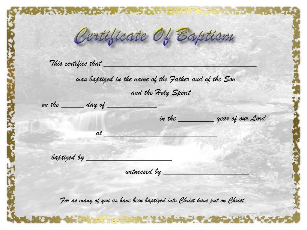 Pinselena Bing-Perry On Certificates | Pinterest | Certificate - Free Printable Baptism Certificate