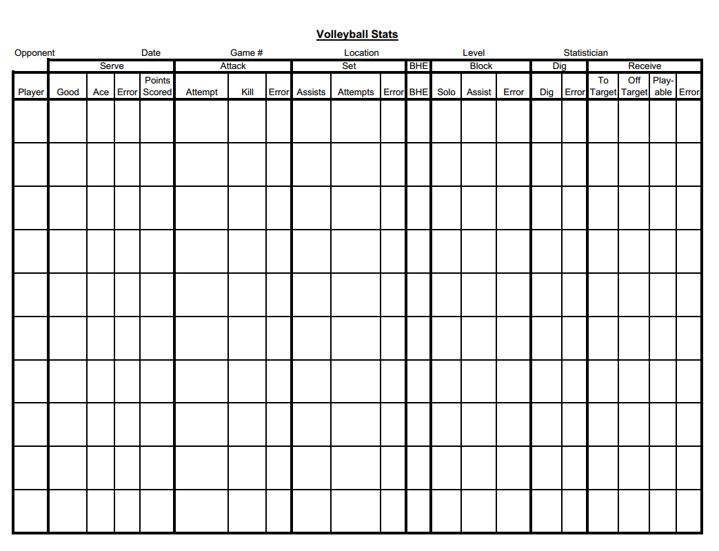 Pinthe Olympic Nest On Volleyball | Pinterest | Coaching - Printable Volleyball Stat Sheets Free