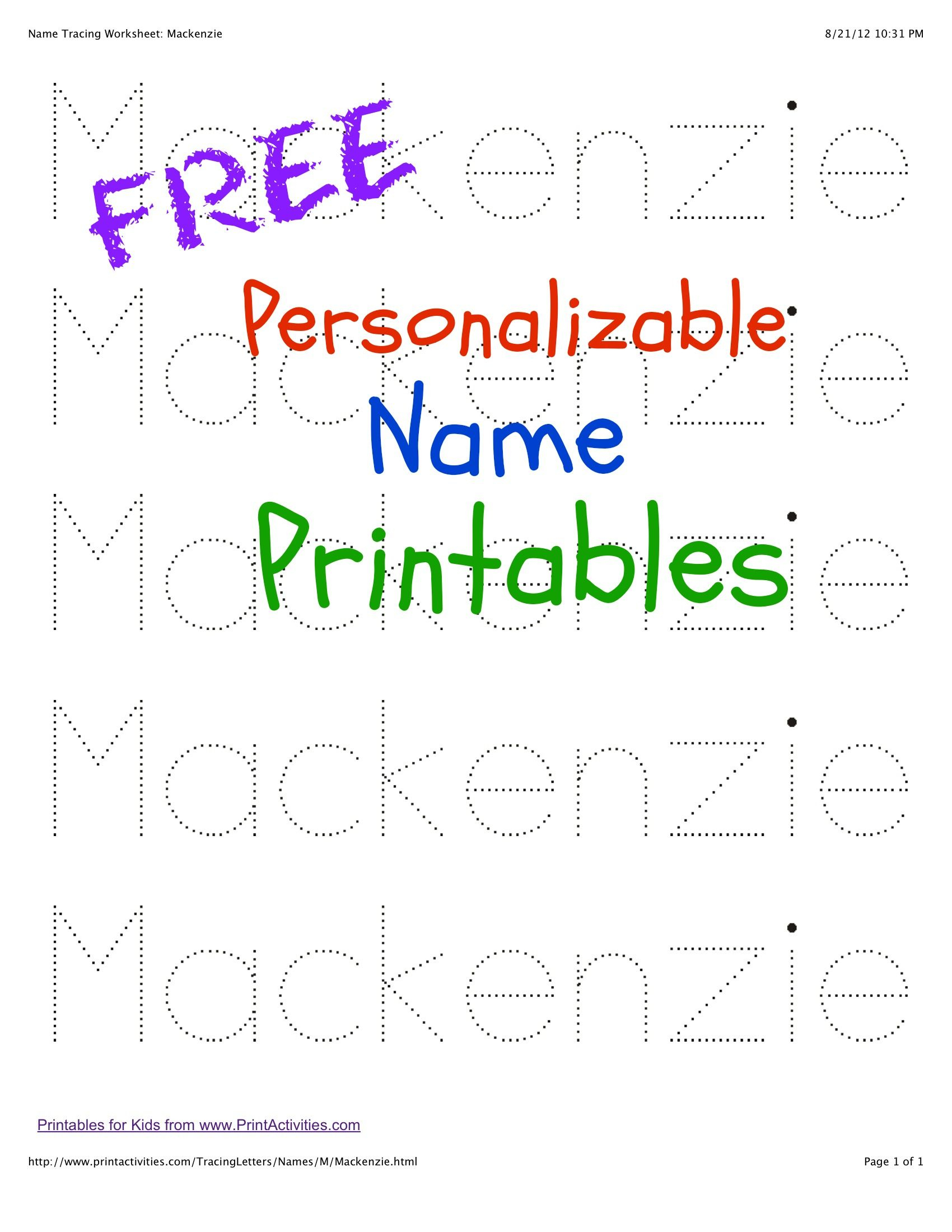 Pintheresa Mcduffie On Educational For Kids | Pinterest - Free Printable Name Tracing Worksheets