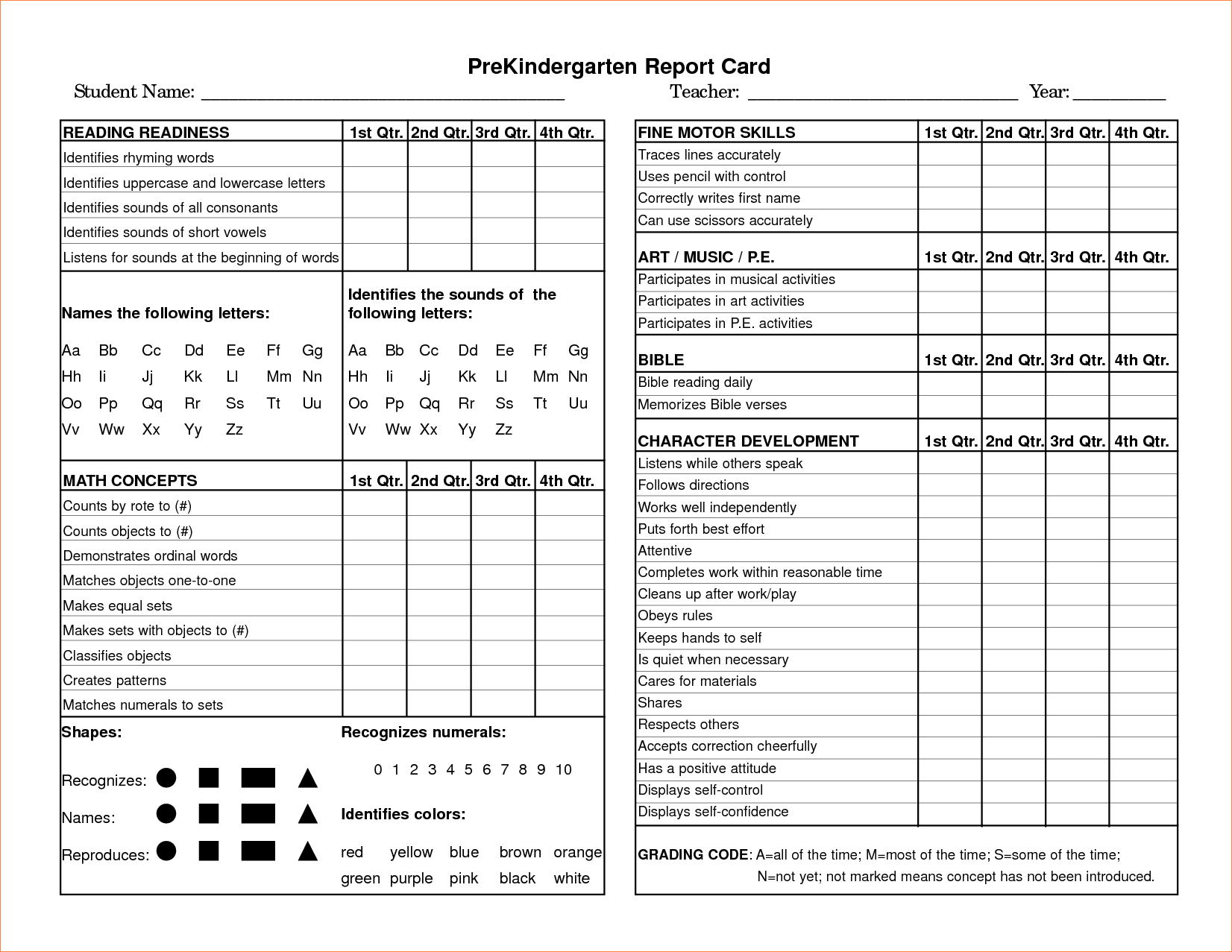 Pinvanessa Semrau On Beginning Of The Year | Kindergarten Report - Free Printable Preschool Report Cards