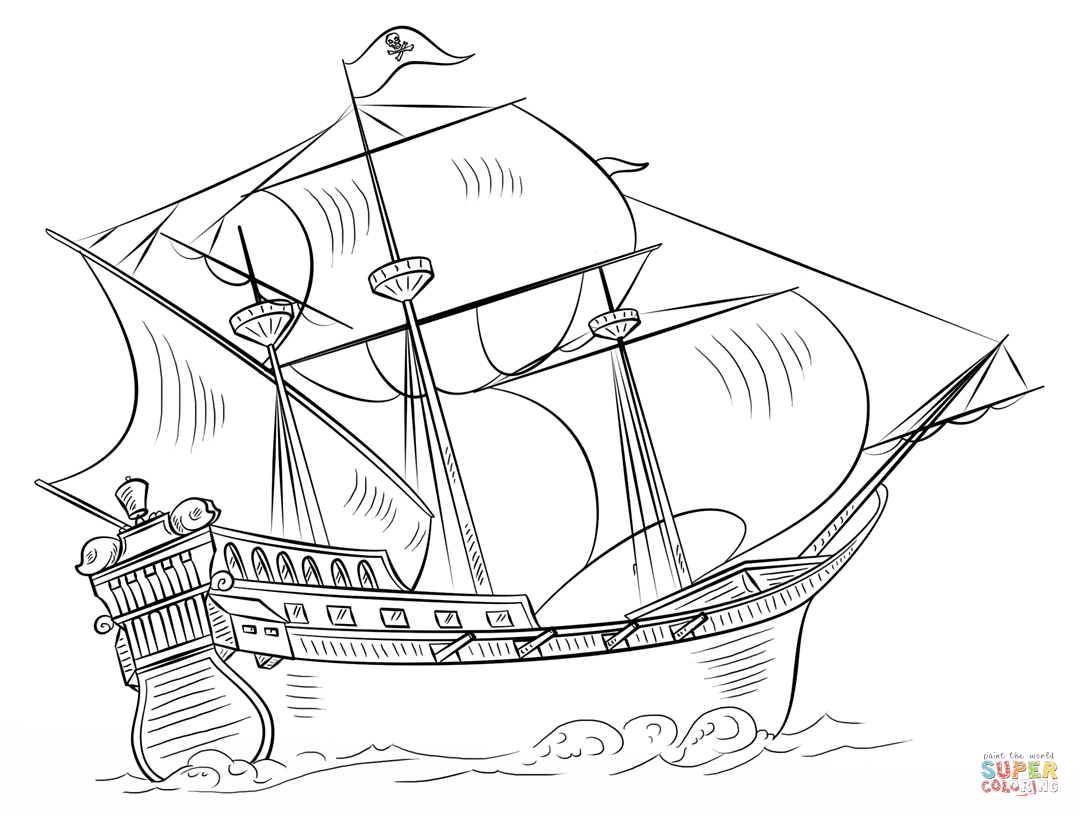 Pirate Ship Coloring Page | Free Printable Coloring Pages - Free Printable Boat Pictures