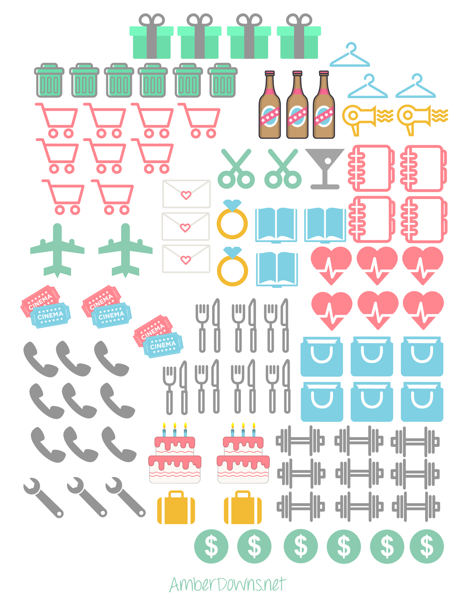 Planner Icon Stickers- Free Printable | Prefect Printables | Planner - Free Printable Stickers