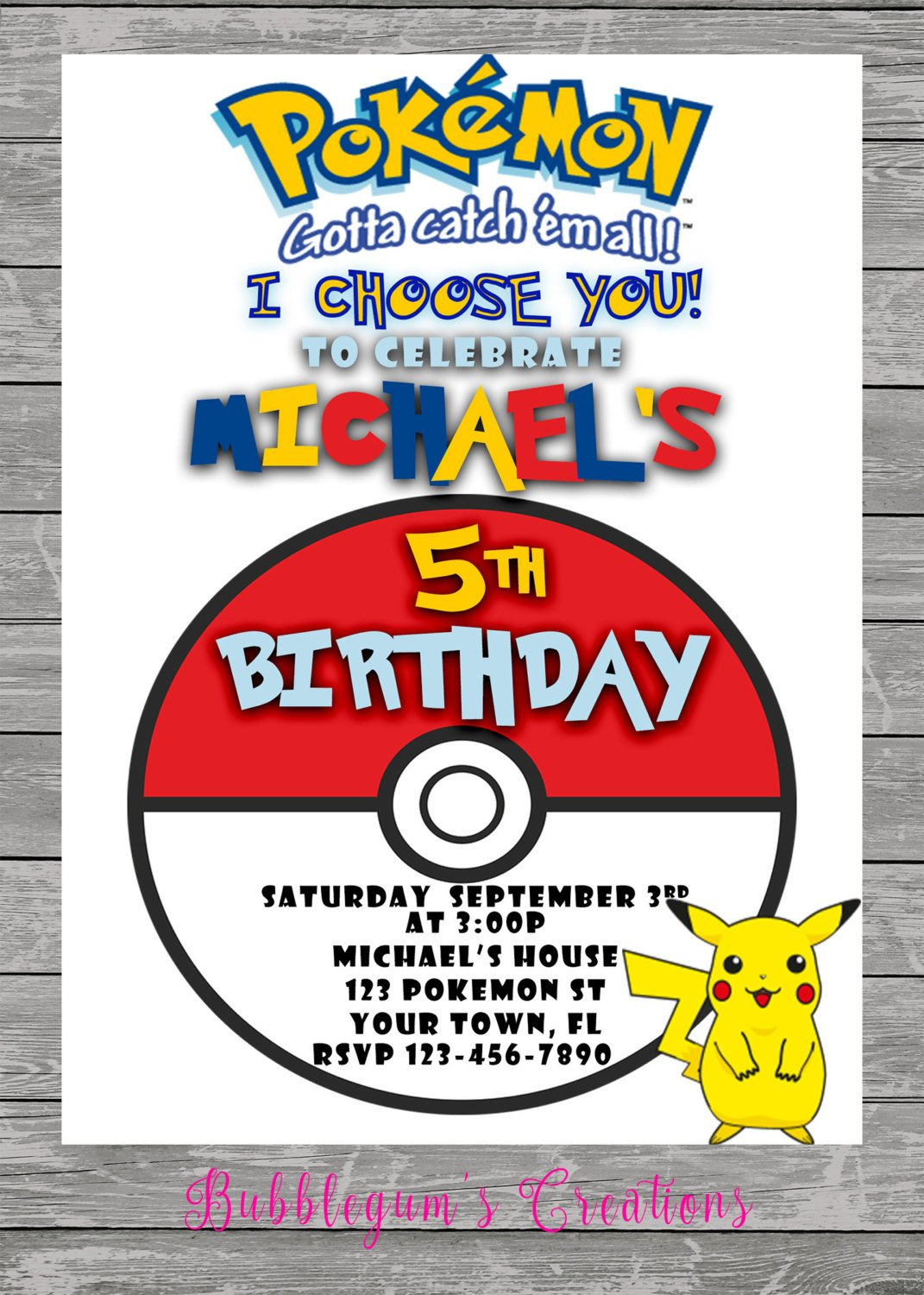 Pokemon Go Birthday Invitation - Pokemon Invite - Printable - Digital - Pokemon Invitations Printable Free