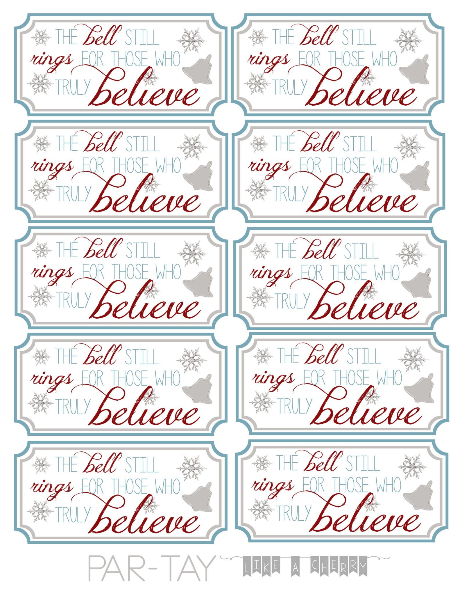 Polar Express Bell Tags | Polar Express Pto Pancake Dinner - Party Favor Tags Free Printable