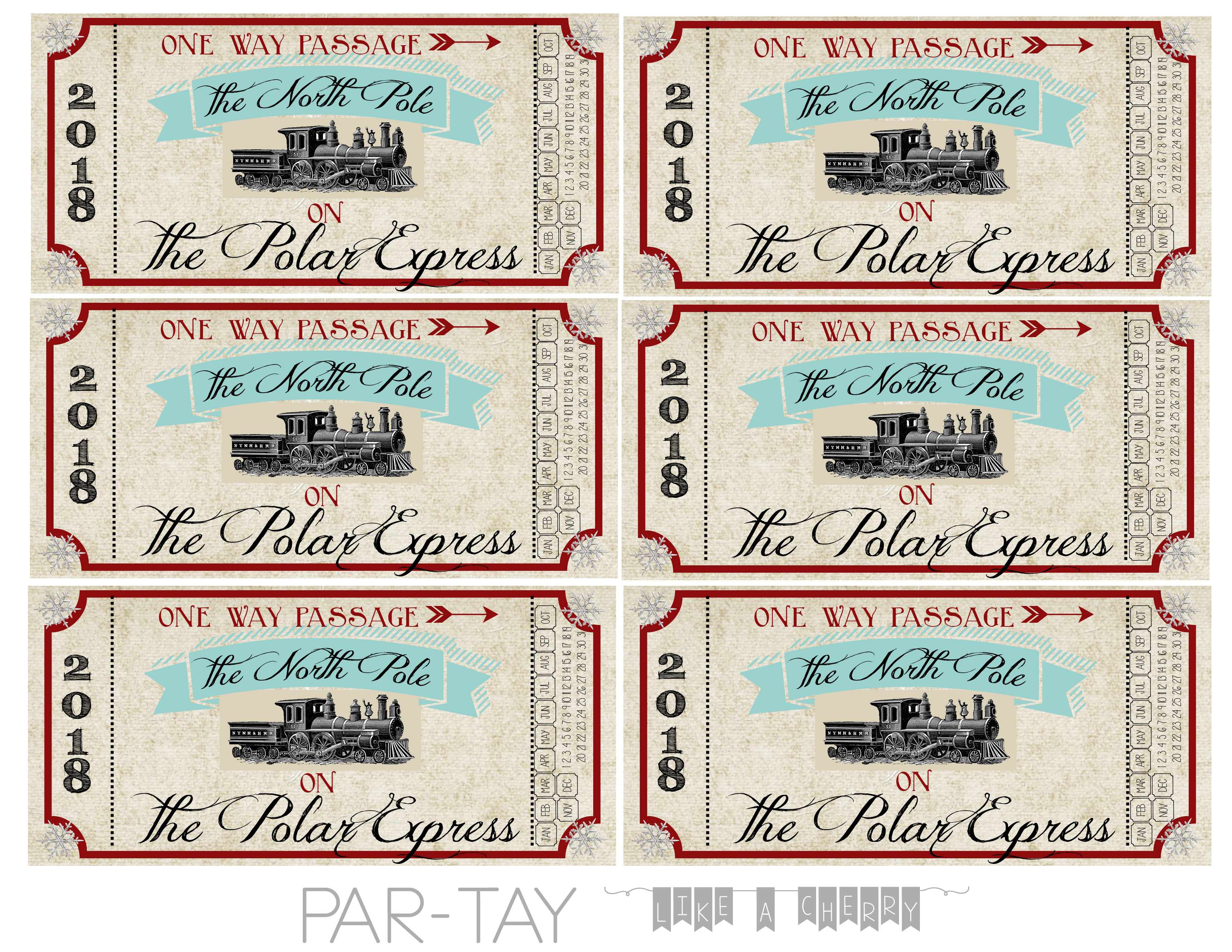 Polar Express Train Tickets Free Printable - Party Like A Cherry - Free Polar Express Printable Tickets