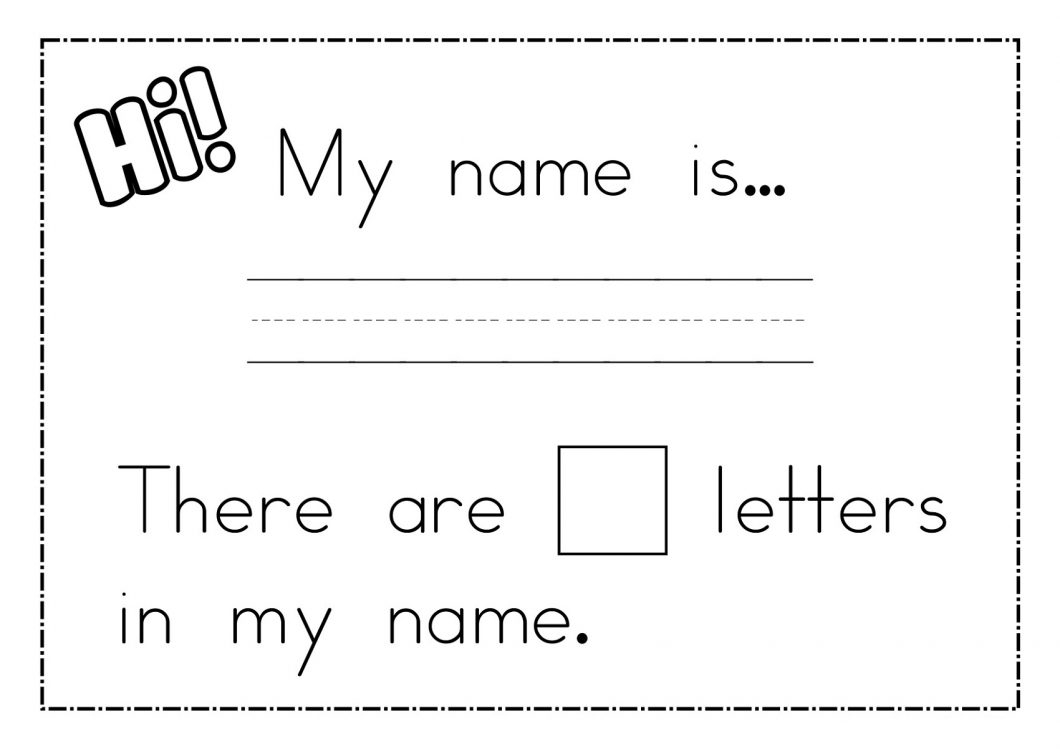 Preschool Printing Worksheets – With Learning Pages Also Handwriting - Free Printable Practice Name Writing Sheets