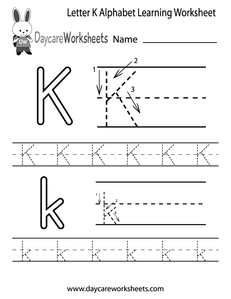 Preschoolers Can Color In The Letter K And Then Trace It Following - Free Printable Letter K Worksheets