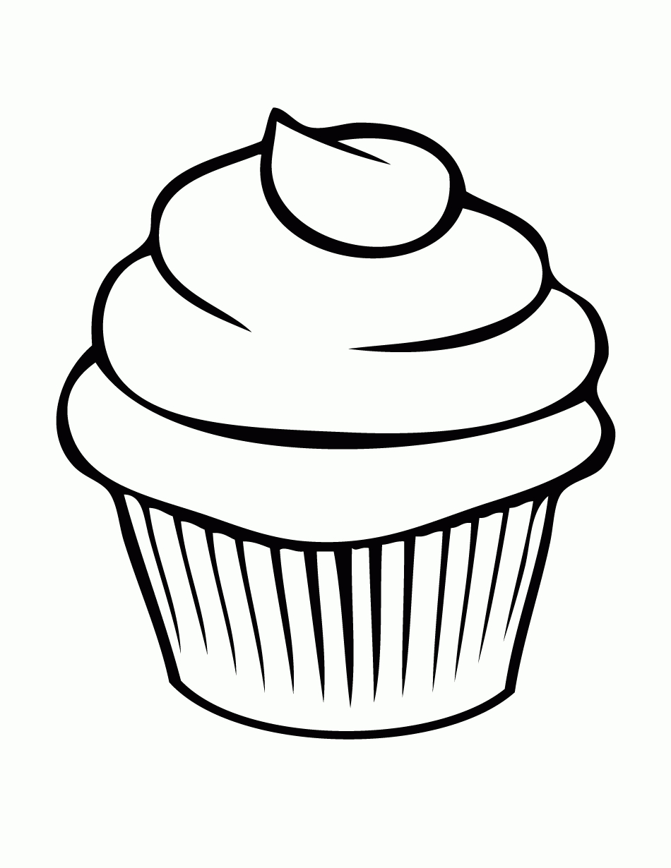 Pretty Cupcake Coloring Page | Free Printable Coloring Pages | Back - Free Printable Cupcake Clipart