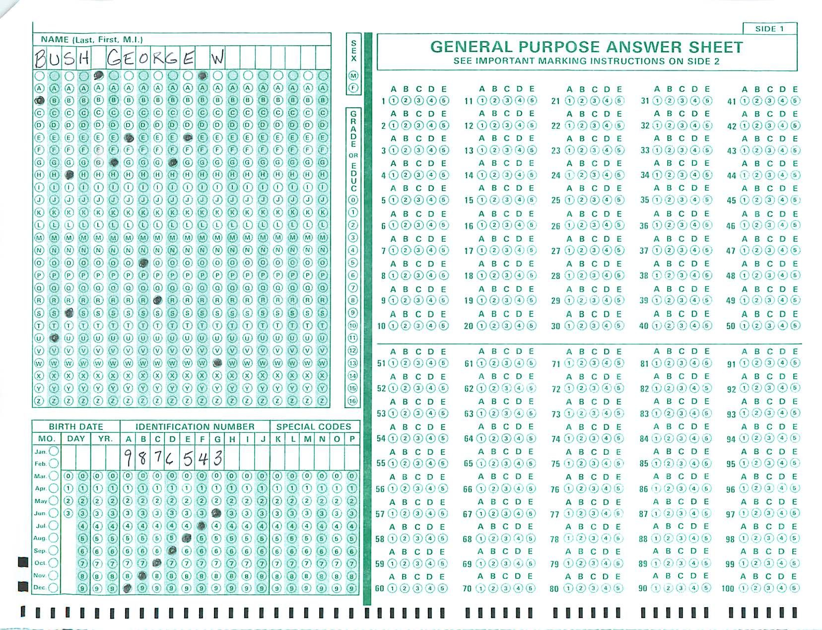 Printable 100 Question Answer Sheet | Printable 100 Question Bubble - Free Printable Bubble Answer Sheets