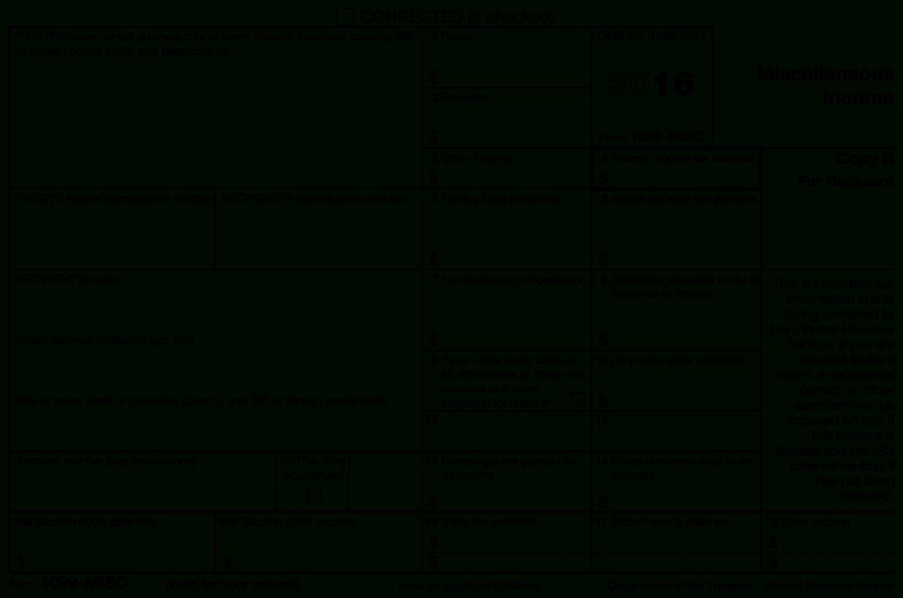 Printable 1099 Form 2016 | Mbm Legal - Free Printable 1099 Form 2016