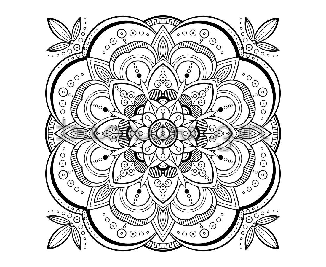 Printable Adult Coloring Book Page, Pdf Mandala Coloring Book Page - Free Printable Mandalas Pdf