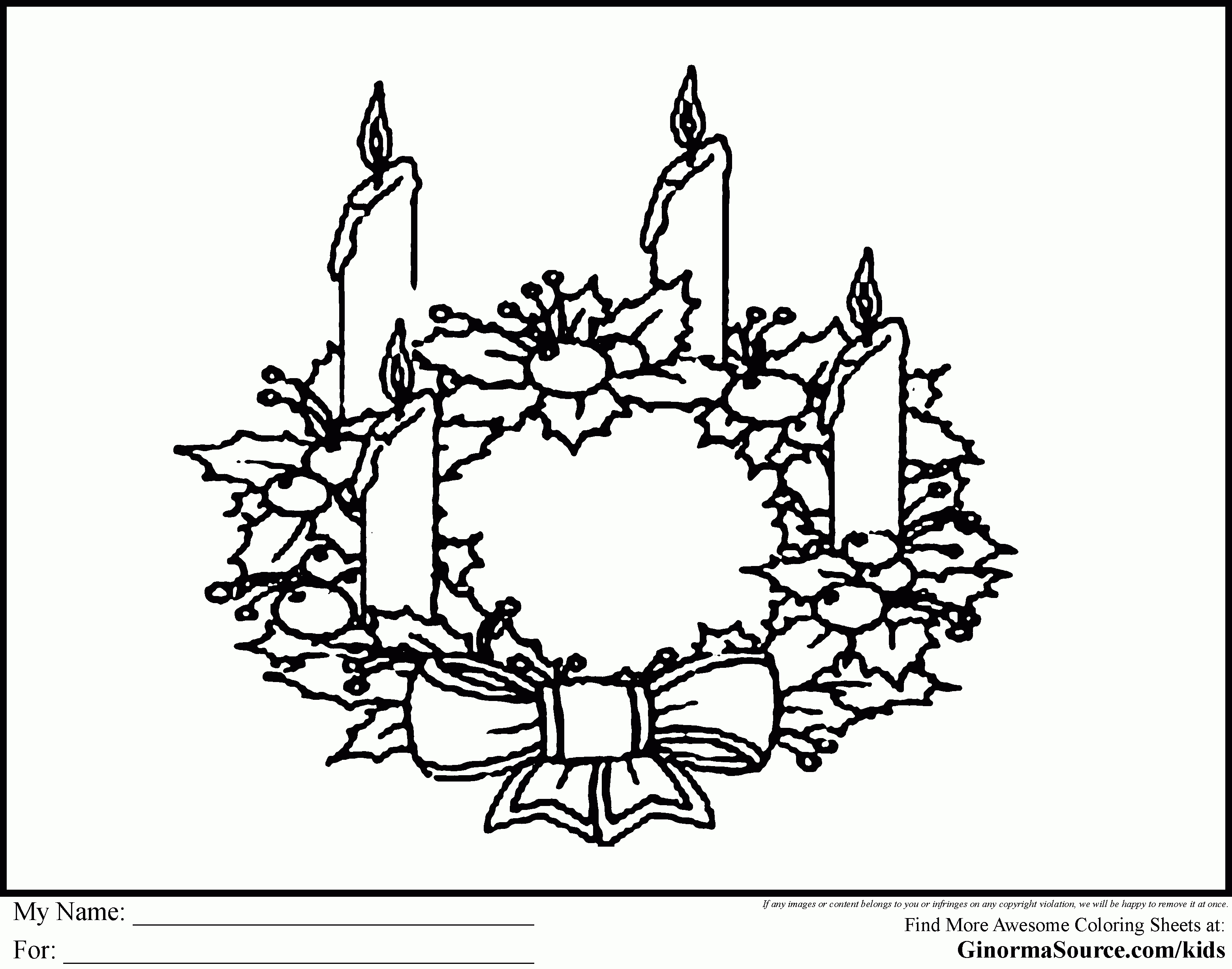 Printable Advent Coloring Pages - Free Printable Advent Wreath